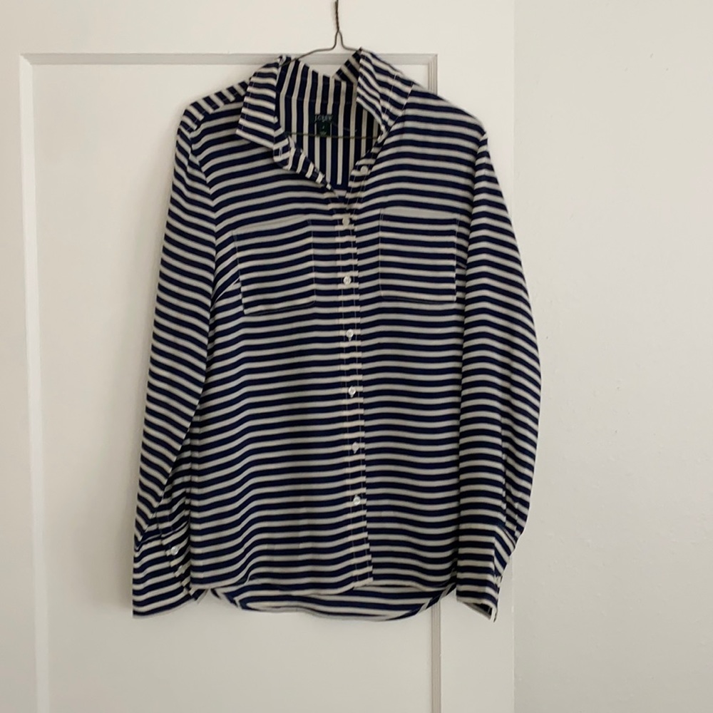 J Crew silk button up shirt